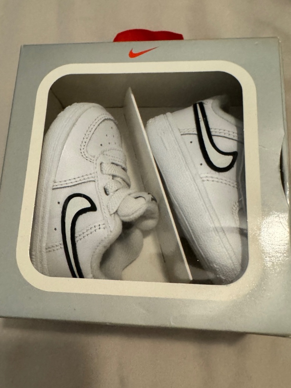 NWOT Nike Air Force 1 Crib Bootie White/Black Size 2C